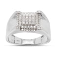 thumbnail image 1 of 1/2 Ct Lab Created Moissanite Diamond Engagement Wedding Band Ring For Men In 14K White Gold Over Sterling Silver(G-H Color,VVS1 Clarity,0.50 Cttw)-12.5, 1 of 8