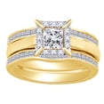 thumbnail image 1 of AFFY 1.2 Ct Princess Cut White Natural Diamond Enhancer Bridal Ring in 14k Yellow Gold Ring Size - 13.5, 1 of 1