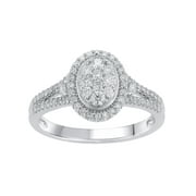 1/2 Cttw Brilliance Fine Jewelry Lab Grown Diamond Composite Women Engagement Ring Sterling Silver