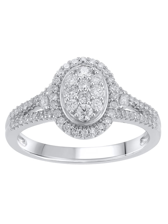 1/2 Cttw Brilliance Fine Jewelry Lab Grown Diamond Composite Women Engagement Ring Sterling Silver