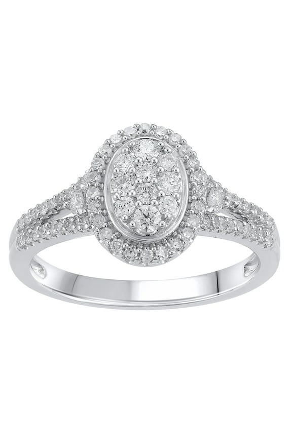 1/2 Cttw Brilliance Fine Jewelry Lab Grown Diamond Composite Women Engagement Ring Sterling Silver