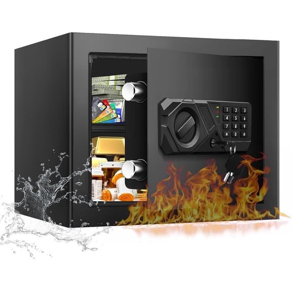 1.2 Cub Small Fireproof Waterproof Digital Safe with Programmable Keypad Spare Keys and Removable Shelf Bestseling