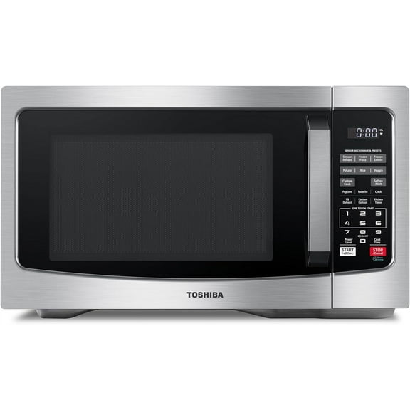 1.2 Cubic Foot Countertop Microwave (Silver) – 12.4” Removable Turntable, Space-Saving Design