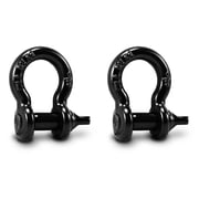 1/2" D Ring Shackles, 2 tons 4,409lbs Working Load Limit, Clevis Shackle with 5/8" Alloy Screw Pin, Heavy Duty Shackles for Towing, Terrain Vehicle, Jeep, Trailer, Black 2 Pack