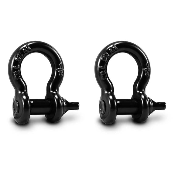 1/2" D Ring Shackles, 2 tons (4,409lbs) Working Load Limit, Clevis Shackle with 5/8" Alloy Screw Pin, Heavy Duty Shackles for Towing, Terrain Vehicle, Jeep, Trailer, Black (2 Pack)