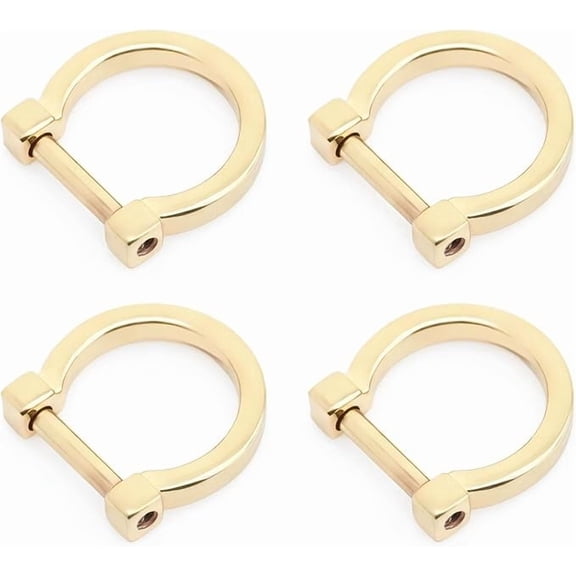 CRAFTME STUDIO Gold 1/2" D-Rings with Screw Shackle (4pcs) – Strap Hardware for Purse, Bag & DIY Leather Craft