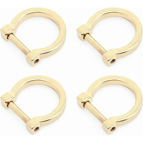 1/2" D-Rings with Screw Shackle for DIY Leather Craft, Purse Strap Replacement, 4 pcs (Gold)