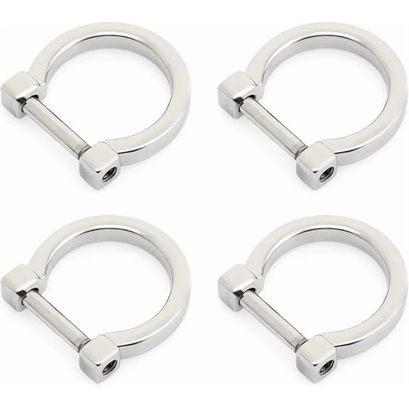 CRAFTME STUDIO Silver 1/2" D-Rings with Screw Shackle (4pcs) – Strap Hardware for Purse, Bag & DIY Leather Craft