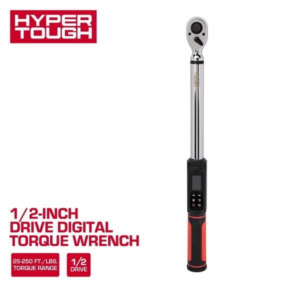 Hyper Tough 1/2-inch Drive Digital Torque Wrench, 25 - 250 ft/lbs