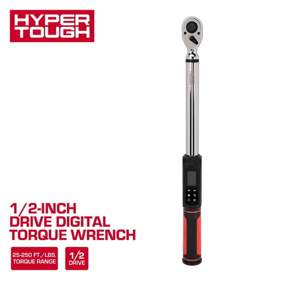 Hyper Tough 1/2-inch Drive Digital Torque Wrench, 25 - 250 ft/lbs