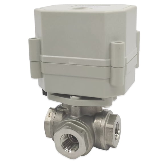 1/2" DN15 Five wires control Electric Ball Valve,AC110-230V Stainless Steels 3-way Motorized Ball Valve