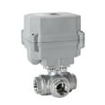 thumbnail image 1 of 1/2" DN15 Five wires control Electric Ball Valve,DC12V 3-way Stainless Steels Motorized Ball Valve,With manual function, 1 of 5