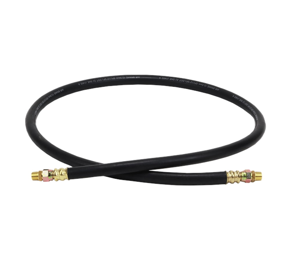 Air Brake Hose Assembly 72" x 3/8"-18 for Semi Trucks | 1/2" ID 3/8" NPT 225 PSI 2 Swivel DOT FMVSS106 SAE J1402 | Replaces 16772