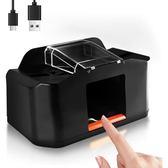 1-2 Deck Quiet & Rechargeable Automatic Card Shuffler, 2000mAh Electric Shuffler for UNO, Phase 10, Skip-Bo, Texas Hold'em, Poker, Blackjack