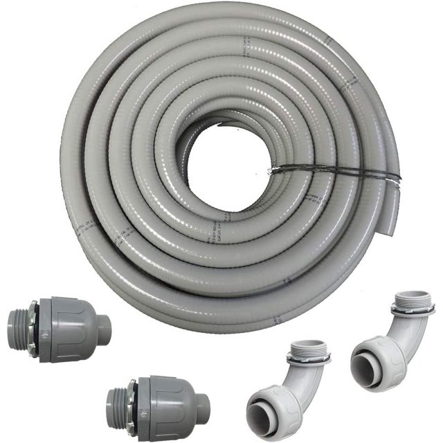 1/2" Dia x 50 ft) Flexible PVC Non Metallic UL Liquid Tight Electrical