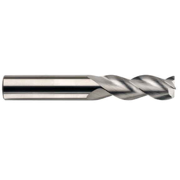 SGS 34779 43CR S-Carb High Performance End Mill, Uncoated, 1/2" Cutting Diameter, 1-1/4" Cutting Length, 1/2" Shank Diameter, 3-1/4" Length, 0.030" Corner Radius