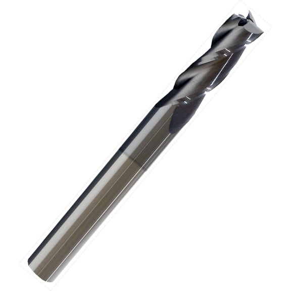 1/2" Diameter 3 Flute Single End Carbide End Mill 30 Helix, TiCN Coated 1" Flute Length, 3"OAL