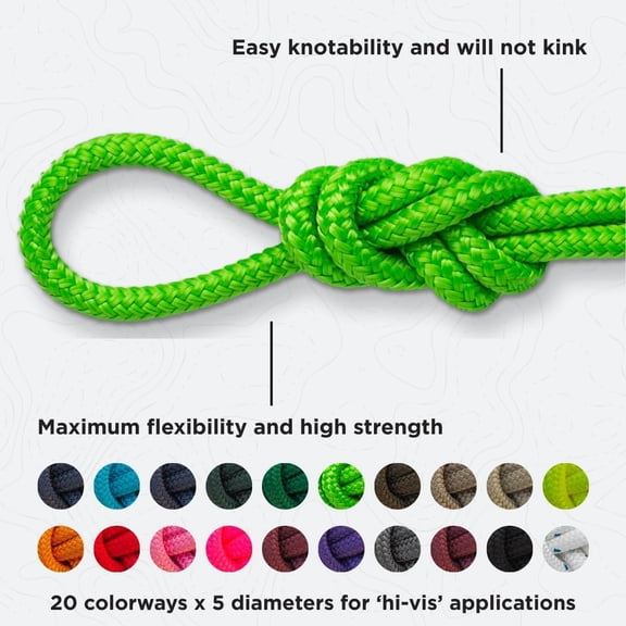1/2" Double Braid Nylon Rope Solid Colors Dock Line for Boats up to 30ft | Marine-Grade, Shock Absorbing, Low-Stretch, & Saltwater Resistant Crafts & Outdoor Use-Neon Pink - 25 ft.