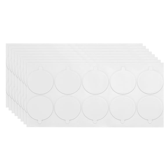 1.2" Double Sided Adhesive Dots, 80 Pcs Clear Sticky Tack, Round Mounting Putty Removable Adhesive Putty with Pull Tab for Wall Hanging Festival Party