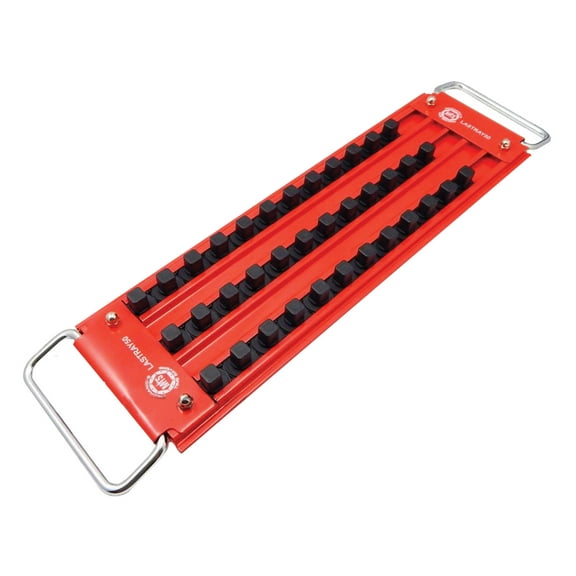 1/2" Dr 36-Posts 3-Row Lock-a-Socket Tray, Red LASTRAY50