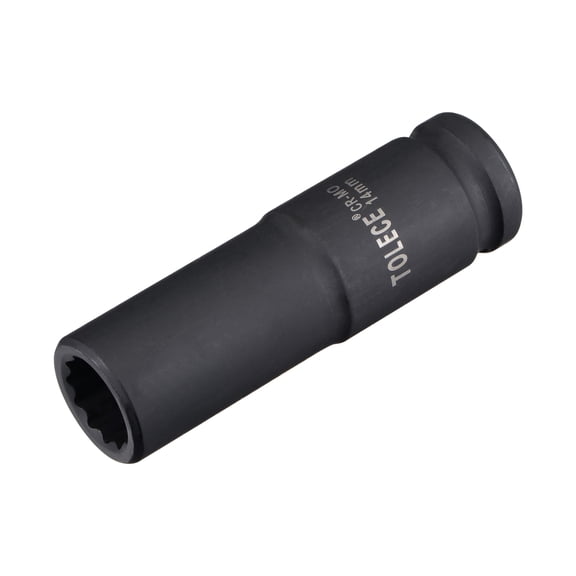 1/2" Drive 14mm 12-Point Deep Impact Socket, CR-MO Steel 78mm Length, Metric Sizes