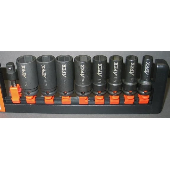 1/2 Drive 9 pc SAE Deep Impact Crescent Apex Socket Set