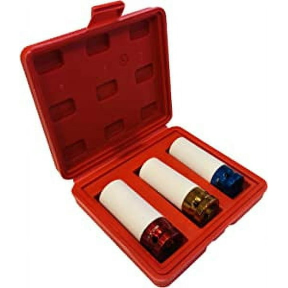 1/2" Drive Color Coded Impact Socket Set with Protective Sleeves (17mm, 19mm, 21mm)