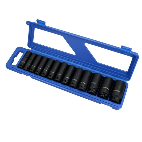 1/2" Drive Deep Metric MM Impacted Impact Sockets 6 Sided 13mm - 32mm 13pc