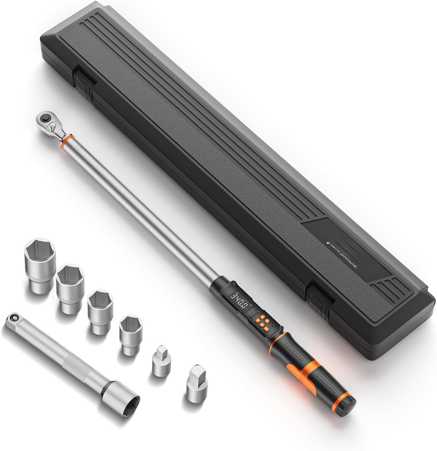 1/2" Drive Digital Torque Wrench, 12.54-250.8 Ft.lb /17-340 Nm, Foot ...