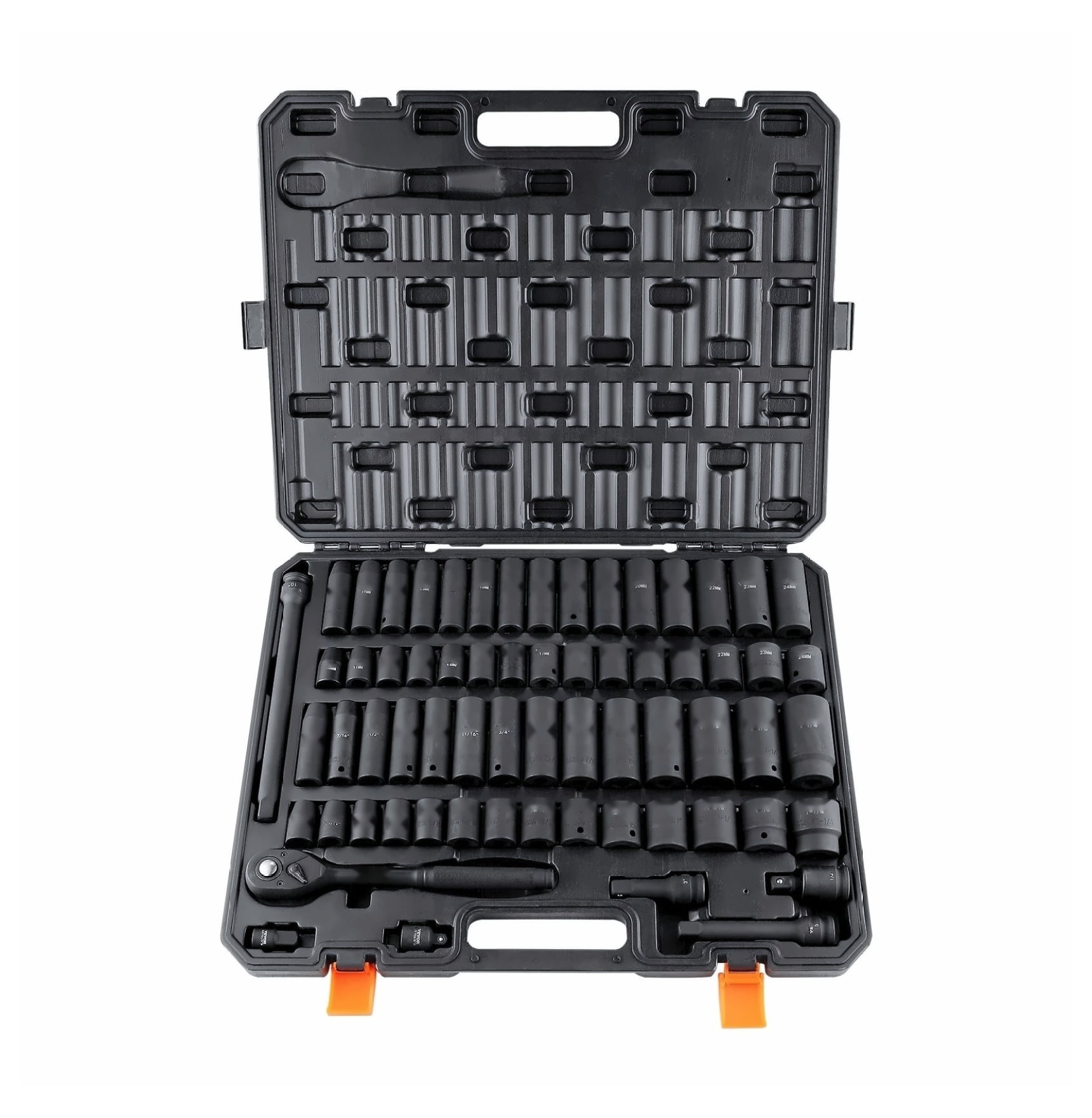 1/2" Drive Impact Socket Set, 65 Piece - SAE & Metric - Auto Repair Tool Set