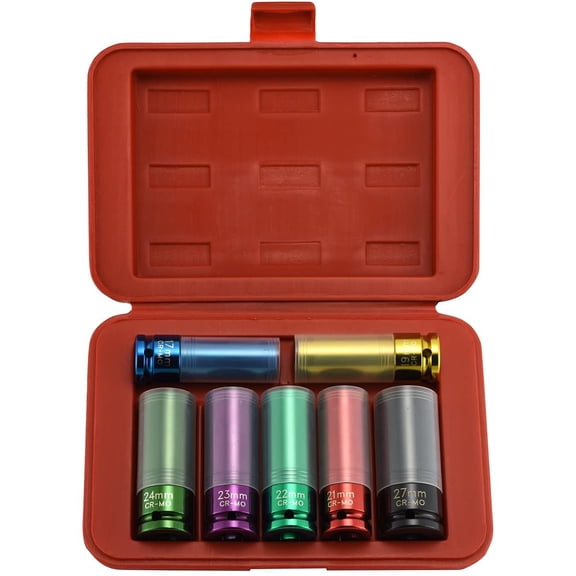 Neiko 7pc Metric 1/2" Dr. Torqu Socket Set With Magnetic & Protective Sleeve Set