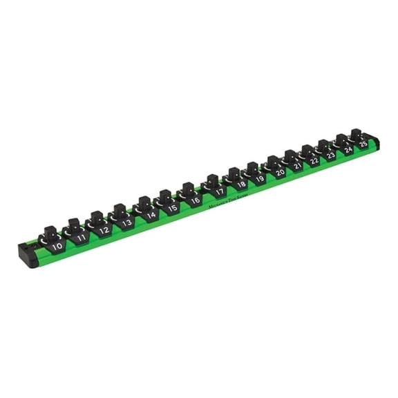 1/2" Drive LockaSocket Metric - Green Socket Set with Magnetic Rail - 1/2 Inch Socket, Locking Socket, Metric Socket, Tool Organizer