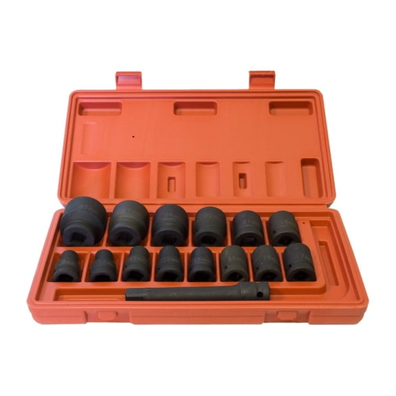 1/2" Drive Metric Impact Socket Set 9-32mm Hex (15pcs) (JQ-12-15set)