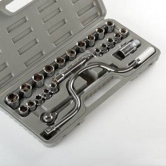 25 pc 1/2" Drive Combination Socket Set SAE MM Standard Metric