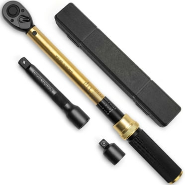 1/2" Drive Torque Wrench Set, 10 160 FT LB (10 227 Nm) Range, 72 Tooth Precision, with 3/8" Adapter & Extension, Perfect for Car Tire Lug Nut Torquing