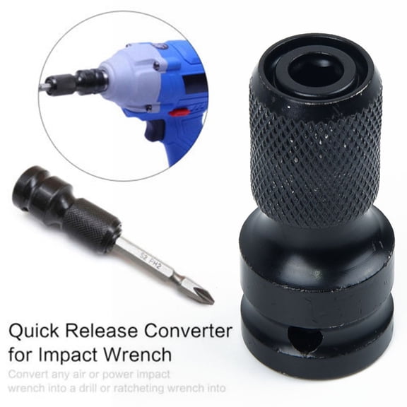 1/2 Drive to 1/4 Hex Drill Chuck Converter Socket Adapter For Wrench