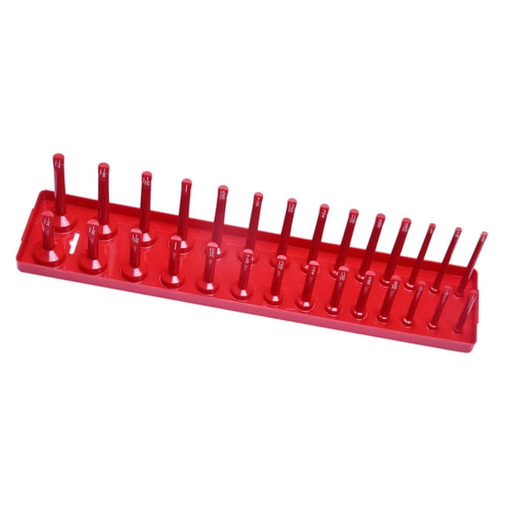 1/2 Durable Metric SAE Socket Tray Rack Holder Store Tool Organizer Red 0.5inch Red