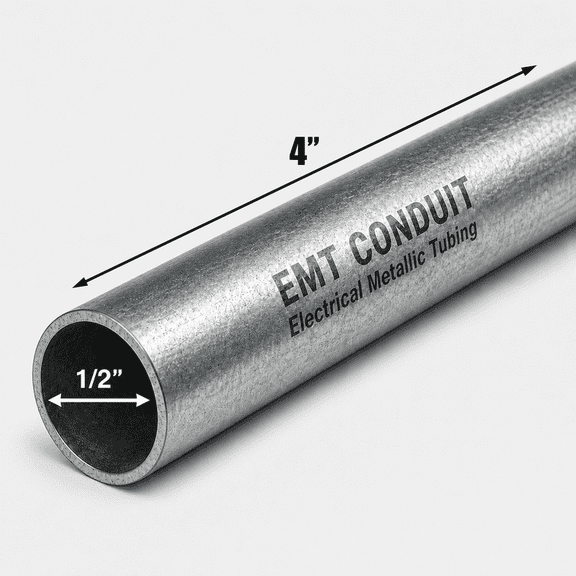 1/2 in. Diameter x 4 in. Length Galvanized Steel EMT Conduit Pipe
