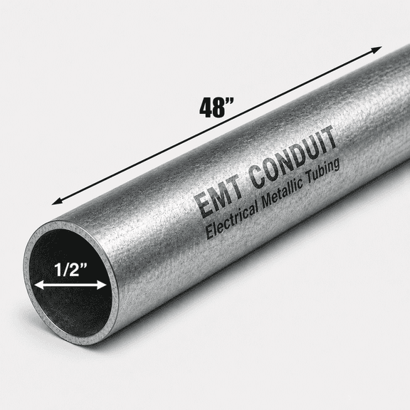 1/2 in. Diameter x 48 in. Length Galvanized Steel EMT Conduit Pipe