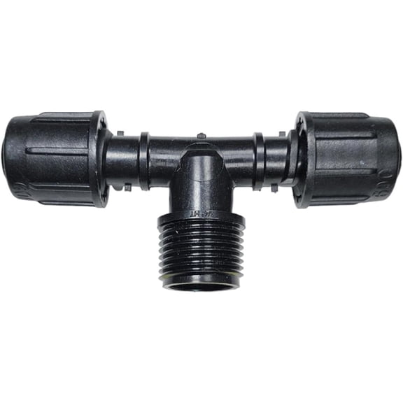 (50 pack) 1/2 Easy Loc Male Hose Tee  Drip Irrigation Tee with MHT Connection  Connects to Female Hose Thread  Leak-Proof & Tool-Free