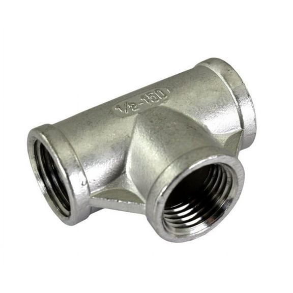 1/2" Female Ports Stainless Steel Fittings Tee, 2 Pack