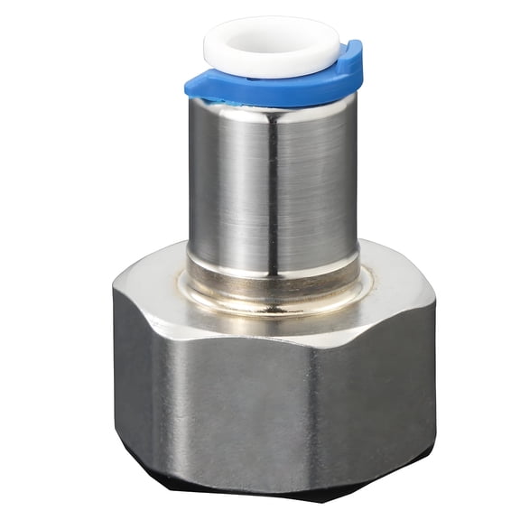 Stainless Steel 1/2" FNPT Female x 1/4" Push-to-Connect Fitting for RO Water Systems & Beverage Dispensers