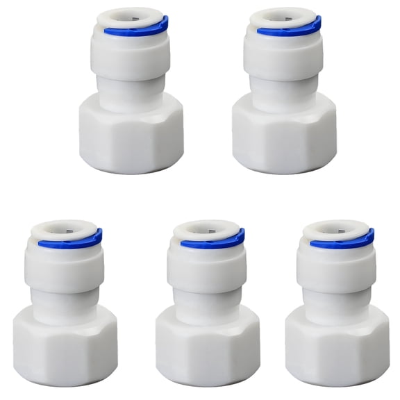 1/2" Female Thread Straight to 3/8" OD PE Hose Push-In Quick Connect Fitting for RO Water Filter and Beverage Dispenser System, 5 PCS