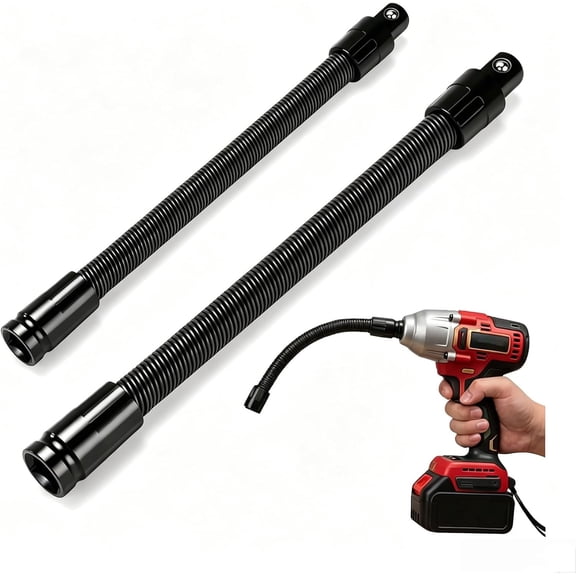1/2" Flexible Shaft Extension Extender Bendable Spring Steel Reach Tool, Torque Socket Wrench Ratchet Drive Bar, Long Connecting Rod for Electric Impact Drill Adapter Hard to Reach (10" + 14")