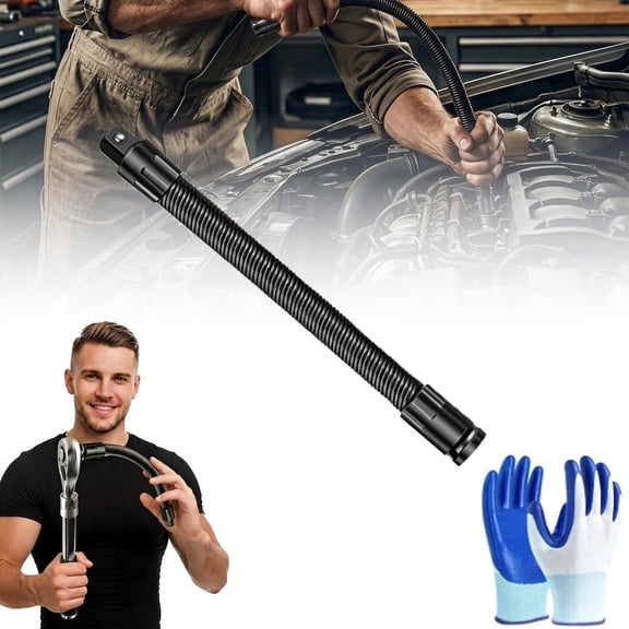 1/2 Flexible Shaft Extension Extender Torque Socket Ratchet Spanners Electric Wrench Connecting Rod, 250mm Flexible Extension Socket, Portable Hand Drive Tool for Automotive Repair(250mm)