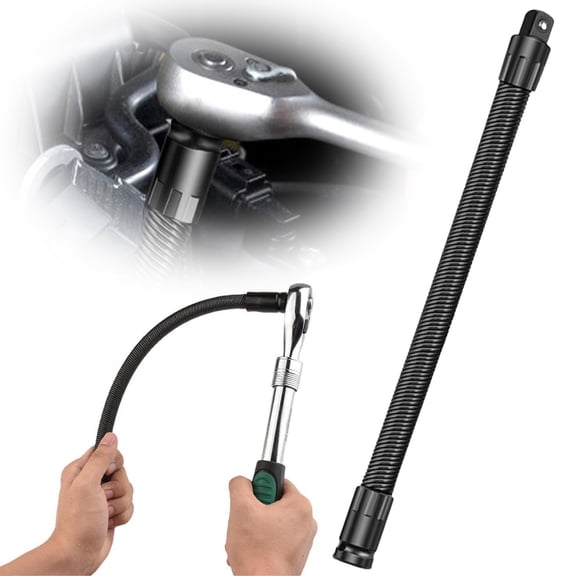 1/2 Flexible Shaft Extension Extender Torque Socket Ratchet Spanners Electric Wrench Connecting Rod, 360° Flex Reach Extensions Bar for Outlets, Portable Hand Drive Tool for Tight Spaces