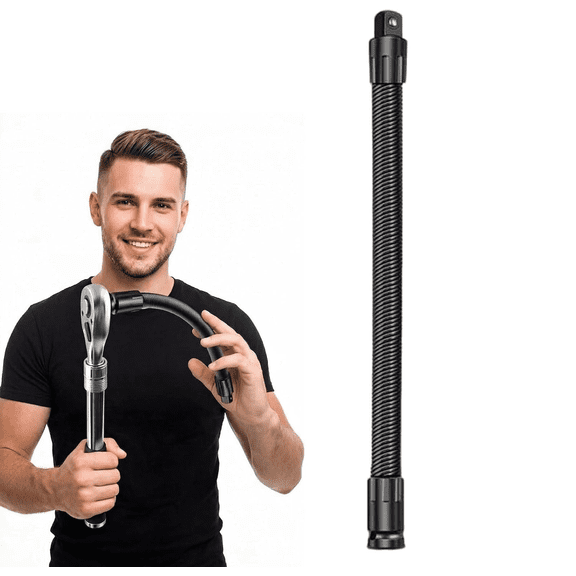 1/2 Flexible Shaft Extension Extender Torque Socket Ratchet Spanners Electric Wrench Connecting Rod, 360° Flex Reach Extensions Bar for Outlets, Portable Hand Drive Tool for Tight Spaces