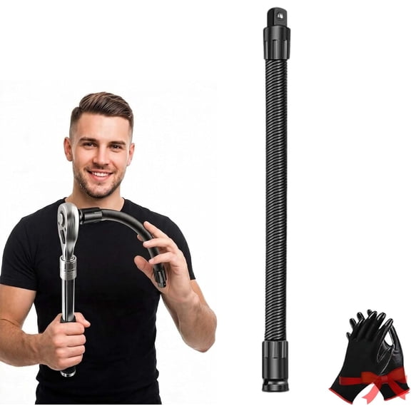 1/2 Flexible Shaft Extension Extender Torque Socket Ratchet Spanners Electric Wrench Connecting Rod, 360° Flex Reach Extensions Bar for Outlets, Portable Hand Drive Tool for Tight Spaces (350mm)