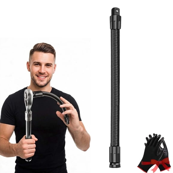 1/2 Flexible Shaft Extension Extender Torque Socket Ratchet Spanners Electric Wrench Connecting Rod, 360° Flex Reach Extensions Bar for Outlets, Portable Hand Drive Tool for Tight Spaces