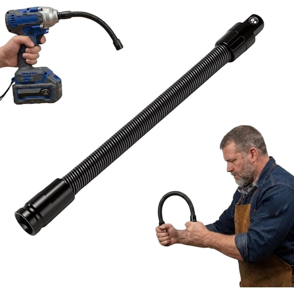 1/2 Flexible Shaft Extension Extender Torque Socket,Ratchet Spanners Electric Wrench Connecting Rod,360° Flex Reach Extensions Bar for Tight Spaces,Automotive, DIY Projects (250mm)